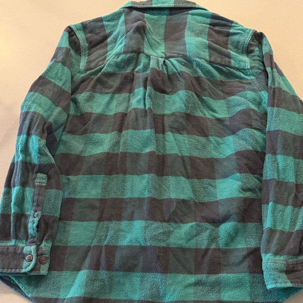 L.L. Bean green and Black Plaid Shirt - Picture 3 of 3